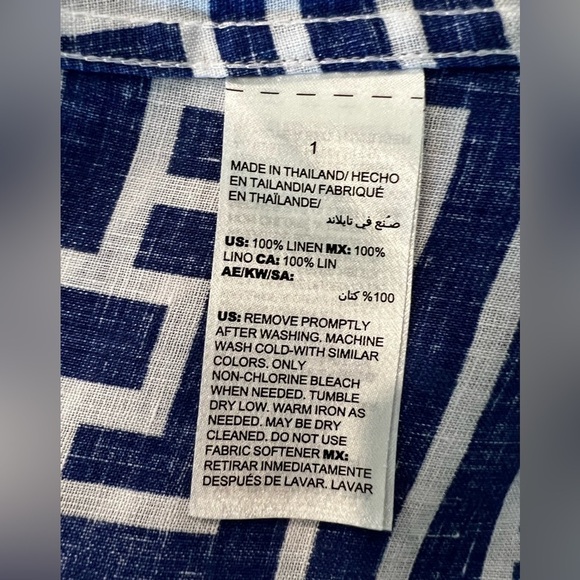 Chico’s NO IRON BLOUSE - 100% LINEN - CHICO’S SIZE 1 (Medium /8) - Picture 6 of 6